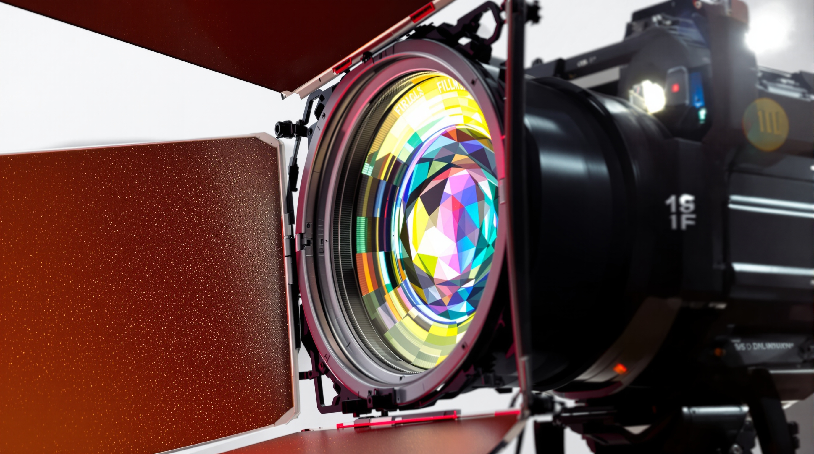 Étudiants en train de configurer l'éclairage sur plateau